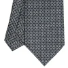 CRAVATTA SARTORIALE CLASSICA IN SETA BLU SCURO Microfantasia geometrica