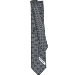 CRAVATTA SARTORIALE CLASSICA IN SETA BLU SCURO Microfantasia geometrica