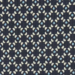 CRAVATTA SARTORIALE CLASSICA IN SETA BLU SCURO Microfantasia geometrica