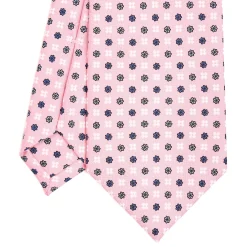 CRAVATTA SARTORIALE CLASSICA IN SETA ROSA Microfantasia fiore