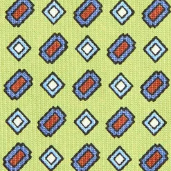 CRAVATTA SARTORIALE CLASSICA IN SETA VERDE CHIARO Microfantasia fiore