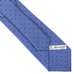 CRAVATTA SARTORIALE CLASSICA IN SETA AZZURRO POLVERE Microfantasia fiore