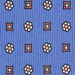 CRAVATTA SARTORIALE CLASSICA IN SETA AZZURRO POLVERE Microfantasia fiore