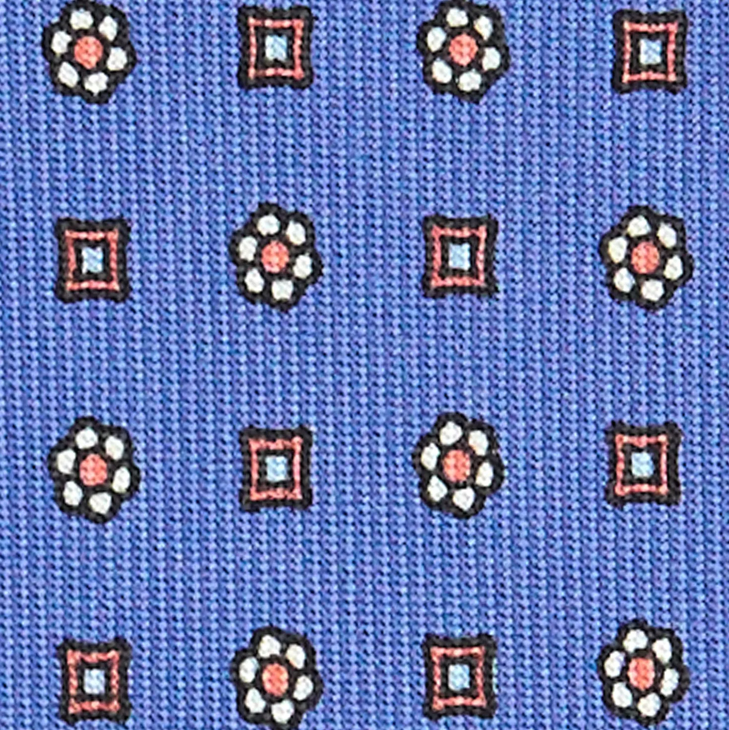 CRAVATTA SARTORIALE CLASSICA IN SETA AZZURRO POLVERE Microfantasia fiore