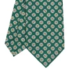 CRAVATTA SARTORIALE CLASSICA IN SETA VERDE SCURO Microfantasia fiore