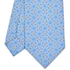 CRAVATTA SARTORIALE CLASSICA IN SETA AZZURRA Microfantasia fiore