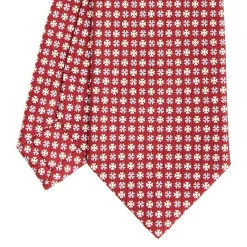 CRAVATTA SARTORIALE CLASSICA IN SETA BORDEAUX Microfantasia fiore