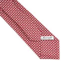 CRAVATTA SARTORIALE CLASSICA IN SETA BORDEAUX Microfantasia fiore