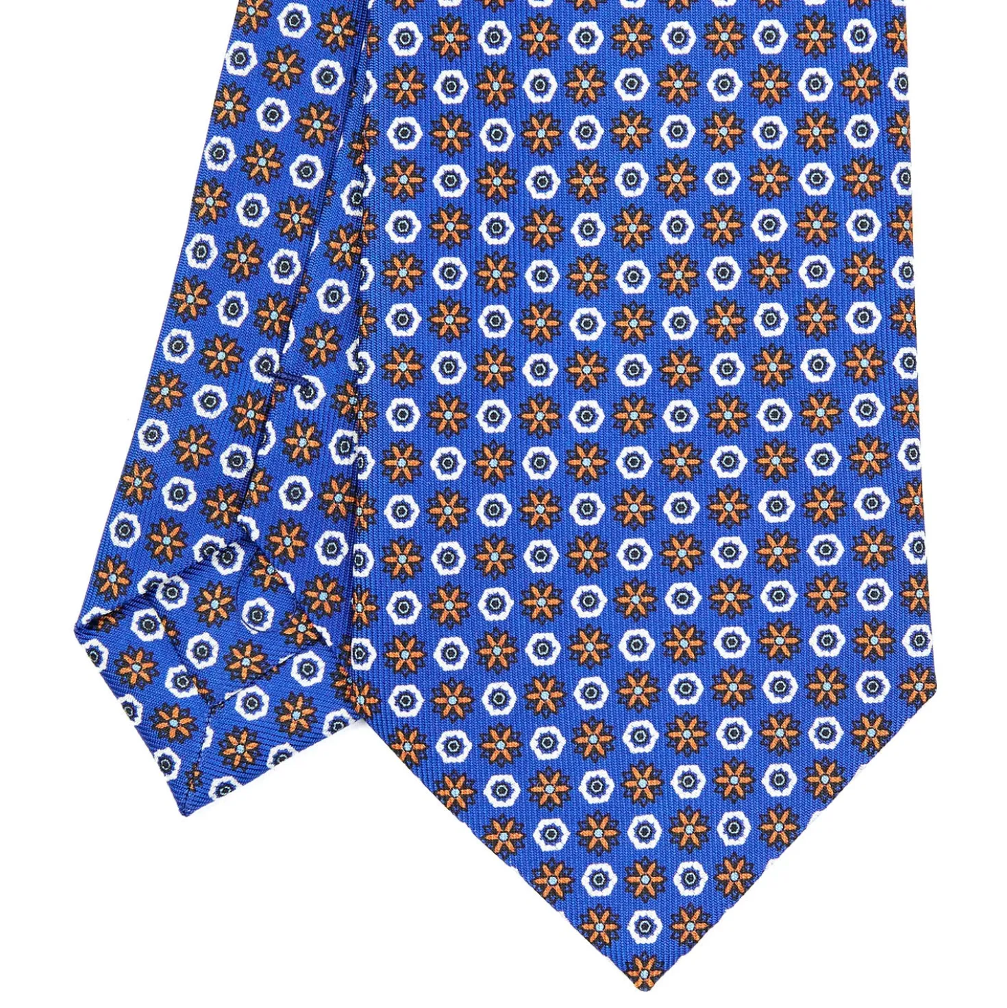 CRAVATTA SARTORIALE CLASSICA IN SETA BLUETTE Microfantasia fiore