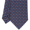 CRAVATTA SARTORIALE CLASSICA IN SETA BLU SCURO Microfantasia fiore