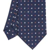CRAVATTA SARTORIALE CLASSICA IN SETA BLU SCURO Microfantasia fiore