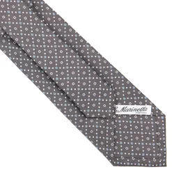 CRAVATTA SARTORIALE CLASSICA IN SETA GRIGIO CHIARO Microfantasia fiore