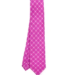 CRAVATTA SARTORIALE CLASSICA IN SETA FUCSIA Microfantasia fiore