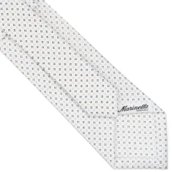 CRAVATTA SARTORIALE CLASSICA IN SETA BIANCA Microfantasia fiore