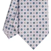 CRAVATTA SARTORIALE CLASSICA IN SETA GRIGIO CHIARO Microfantasia fiore