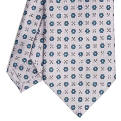 CRAVATTA SARTORIALE CLASSICA IN SETA GRIGIO CHIARO Microfantasia fiore