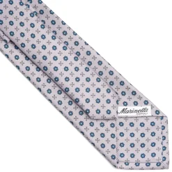 CRAVATTA SARTORIALE CLASSICA IN SETA GRIGIO CHIARO Microfantasia fiore
