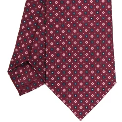 CRAVATTA SARTORIALE CLASSICA IN SETA BORDEAUX Microfantasia fiore