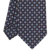 CRAVATTA SARTORIALE CLASSICA IN SETA BLU SCURO Microfantasia fiore