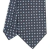 CRAVATTA SARTORIALE CLASSICA IN SETA GRIGIO SCURO Microfantasia fiore