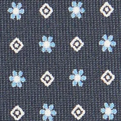 CRAVATTA SARTORIALE CLASSICA IN SETA GRIGIO SCURO Microfantasia fiore