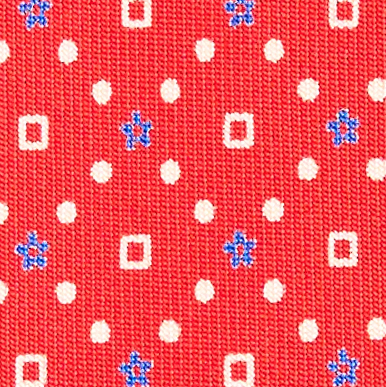 CRAVATTA SARTORIALE CLASSICA IN SETA ROSSA Microfantasia fiore