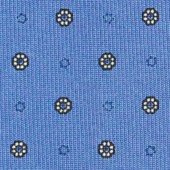 CRAVATTA SARTORIALE CLASSICA IN SETA AZZURRO POLVERE Microfantasia fiore