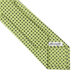 CRAVATTA SARTORIALE CLASSICA IN SETA VERDE CHIARO Microfantasia fiore