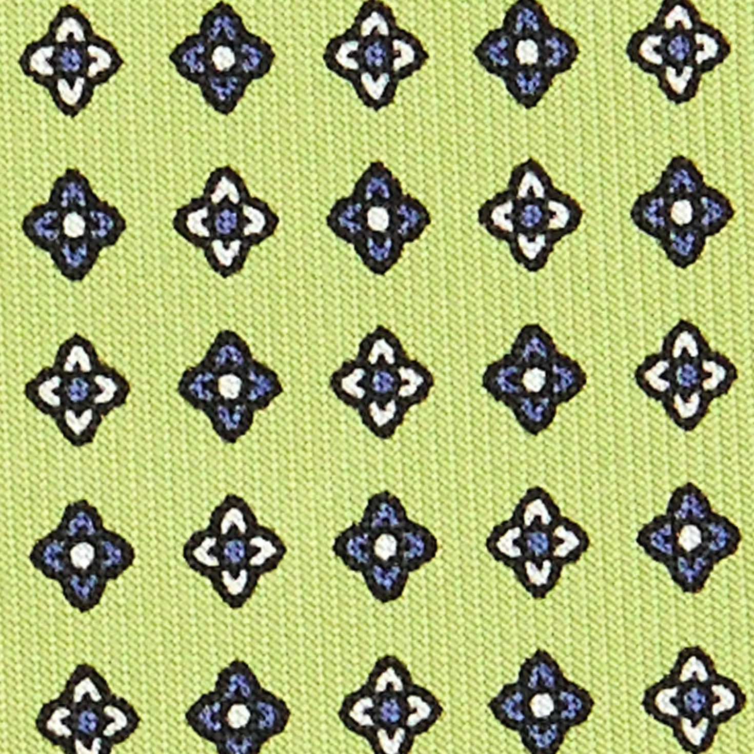 CRAVATTA SARTORIALE CLASSICA IN SETA VERDE CHIARO Microfantasia fiore