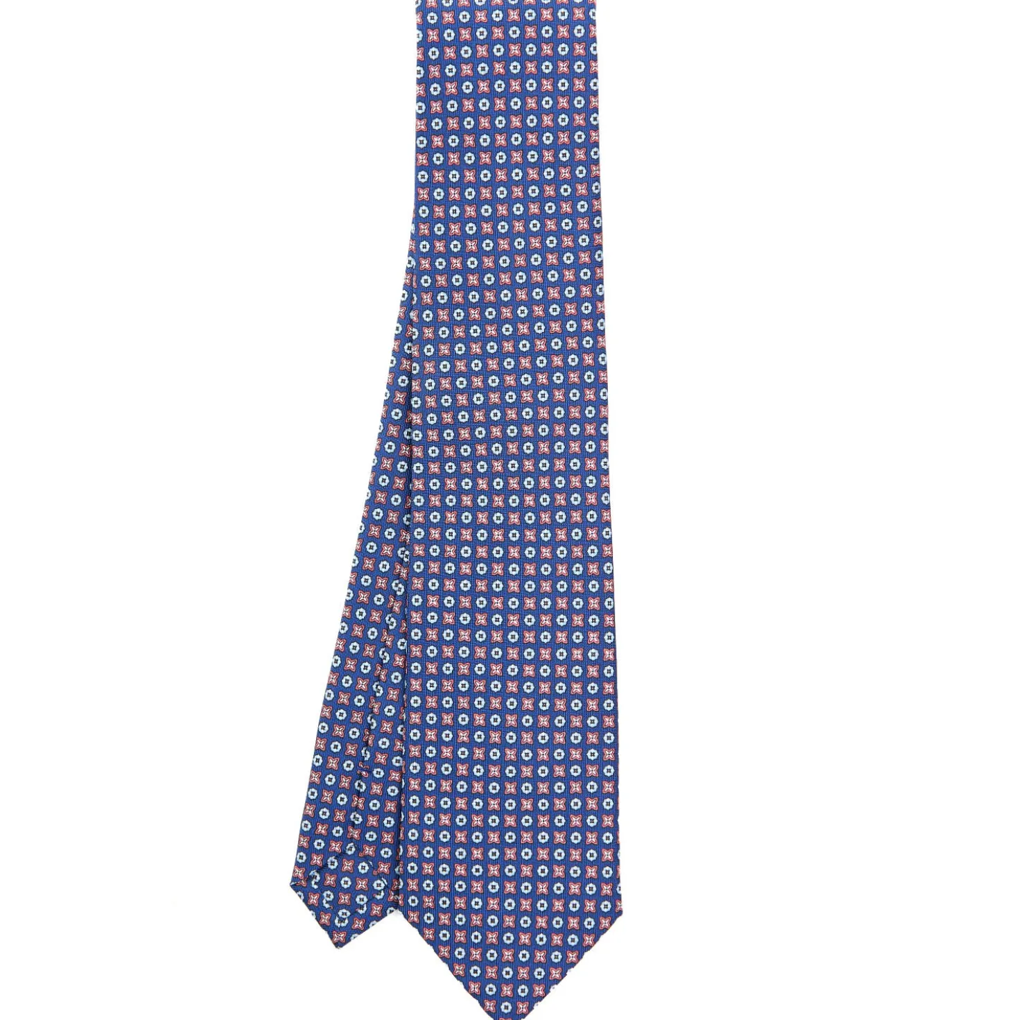 CRAVATTA SARTORIALE CLASSICA IN SETA BLU Microfantasia fiore