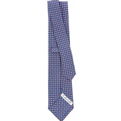 CRAVATTA SARTORIALE CLASSICA IN SETA BLU Microfantasia fiore