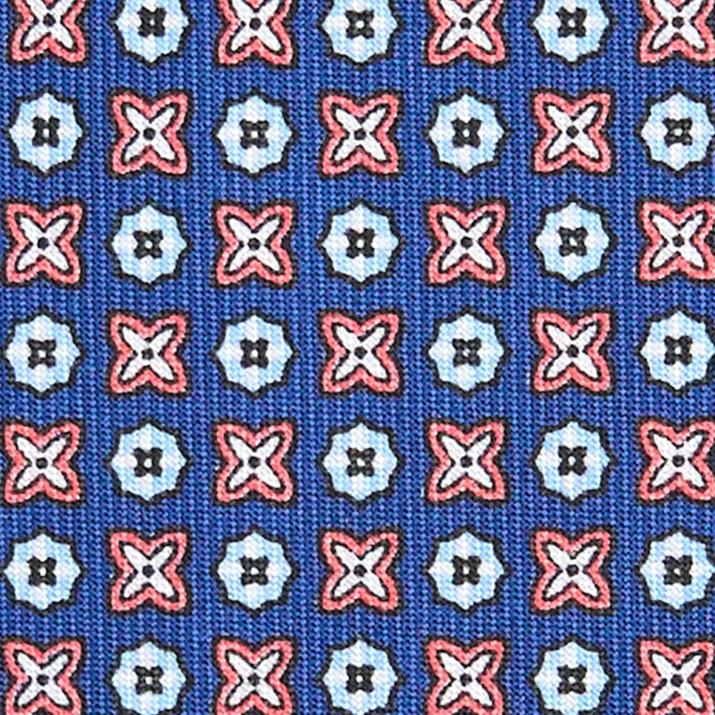 CRAVATTA SARTORIALE CLASSICA IN SETA BLU Microfantasia fiore