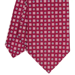 CRAVATTA SARTORIALE CLASSICA IN SETA FUCSIA Microfantasia fiore