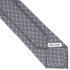 CRAVATTA SARTORIALE CLASSICA IN SETA GRIGIO SCURO Microfantasia fiore