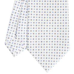 CRAVATTA SARTORIALE CLASSICA IN SETA BIANCA Microfantasia fiore