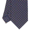 CRAVATTA SARTORIALE CLASSICA IN SETA BLU SCURO Microfantasia fiore
