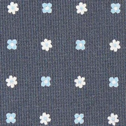 CRAVATTA SARTORIALE CLASSICA IN SETA GRIGIO SCURO Microfantasia fiore