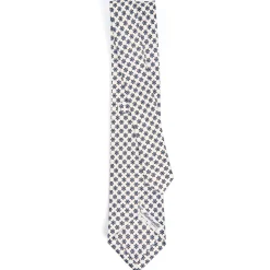 CRAVATTA SARTORIALE CLASSICA IN SETA BIANCA Microfantasia fiore