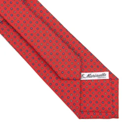 CRAVATTA SARTORIALE CLASSICA IN SETA ROSSA Microfantasia fiore