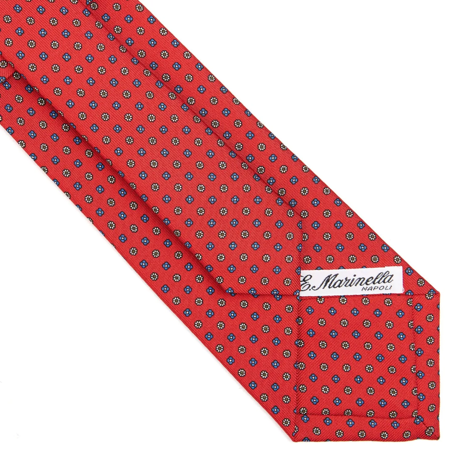 CRAVATTA SARTORIALE CLASSICA IN SETA ROSSA Microfantasia fiore