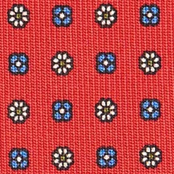 CRAVATTA SARTORIALE CLASSICA IN SETA ROSSA Microfantasia fiore