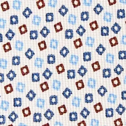 CRAVATTA SARTORIALE CLASSICA IN SETA BIANCO Microfantasia fiore