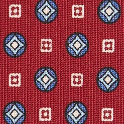 CRAVATTA SARTORIALE CLASSICA IN SETA BORDEAUX Microfantasia fiore
