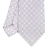 CRAVATTA SARTORIALE CLASSICA IN SETA GRIGIO CHIARO Microfantasia fiore