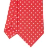 CRAVATTA SARTORIALE CLASSICA IN SETA ROSSA Microfantasia fiore