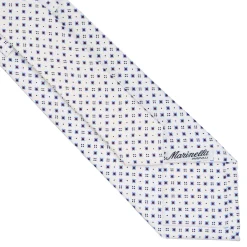 CRAVATTA SARTORIALE CLASSICA IN SETA BIANCA Microfantasia fiore