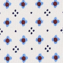 CRAVATTA SARTORIALE CLASSICA IN SETA BIANCA Microfantasia fiore