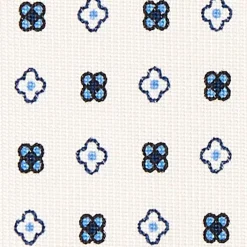 CRAVATTA SARTORIALE CLASSICA IN SETA BIANCA Microfantasia fiore