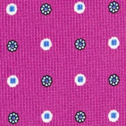 CRAVATTA SARTORIALE CLASSICA IN SETA FUCSIA Microfantasia fiore