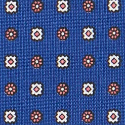 CRAVATTA SARTORIALE CLASSICA IN SETA BLU Microfantasia fiore